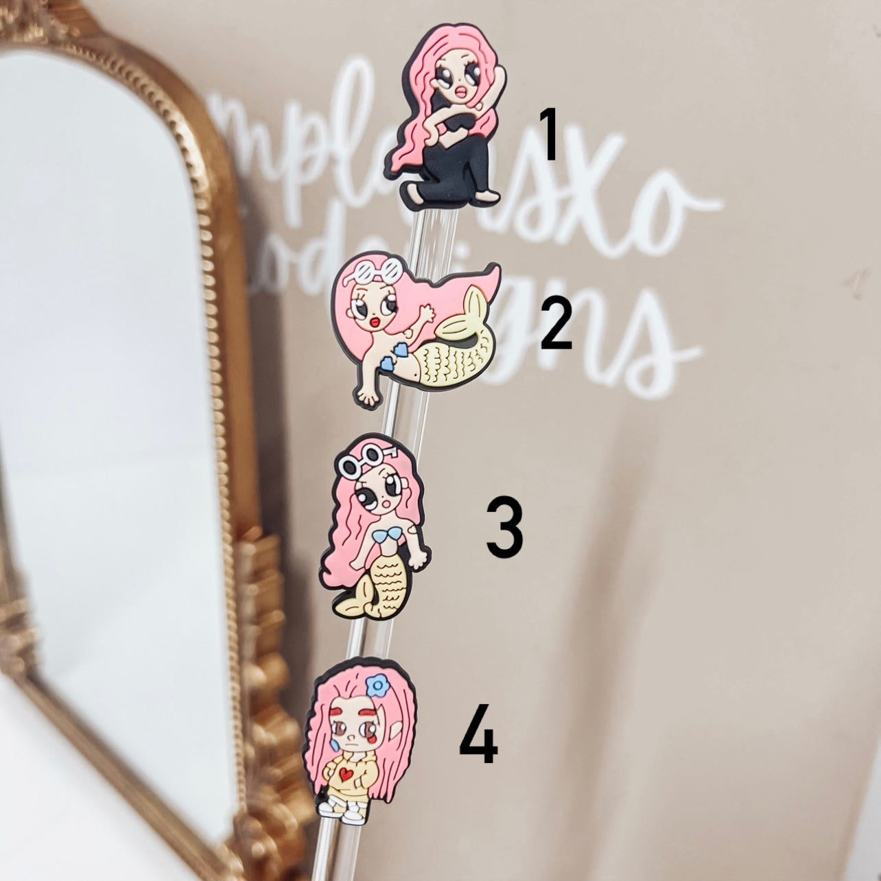 Pink Hair KG Straw Topper