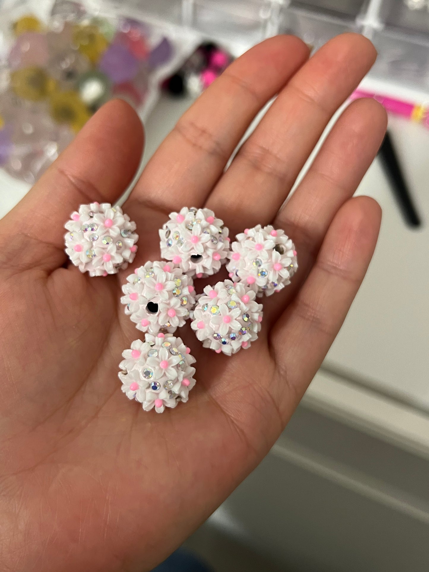 Flower Rhinestone Beads