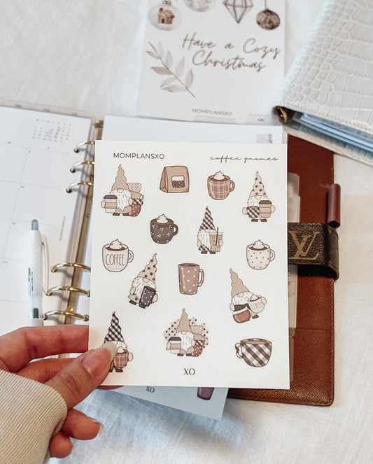Gnomes & Coffee Sticker Sheets
