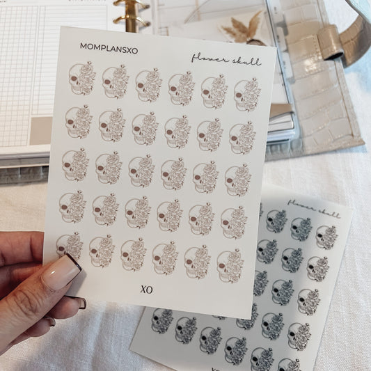 Flower Skull Sticker Sheet